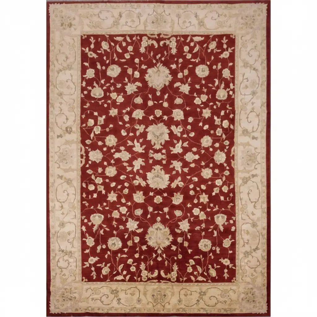 One Of The Kind Afghani Hand-Knotted Rug 13'10" x 9'10" zandirugs